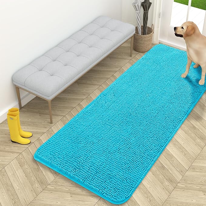 OLANLY Dog Door Mat for Muddy Paws 59x24, Super Absorbent Chenille Mud Mat | by OLANLY