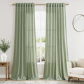 Light Sage Linen Curtains 108 Inches Long by Nanspring
