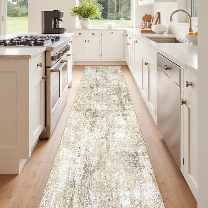 RELEANY Washable Runner 2'x8' Abstract Area Rug by RELEANY