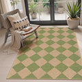Lahome Checkered Easy Jute 3x5 Outdoor Rug, Washable Rugs by Lahome