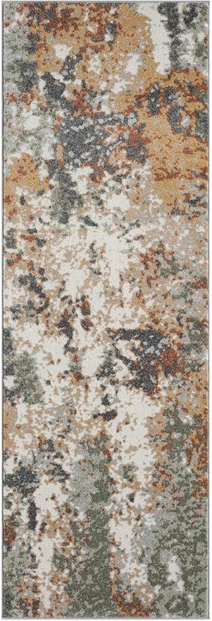 Keen Home Design Area Rugs - 2x18 Non-Shedding, Abstract Rugs for Kitchen, Living Room, Bedroom, Dining Room, Entryway - Size: 2'8" x 18', Multi