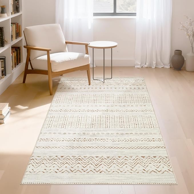 cotiled Washable 3x5 Entryway Rugs: Boho Moroccan Soft Small Rug | Solve Modern by COTILED