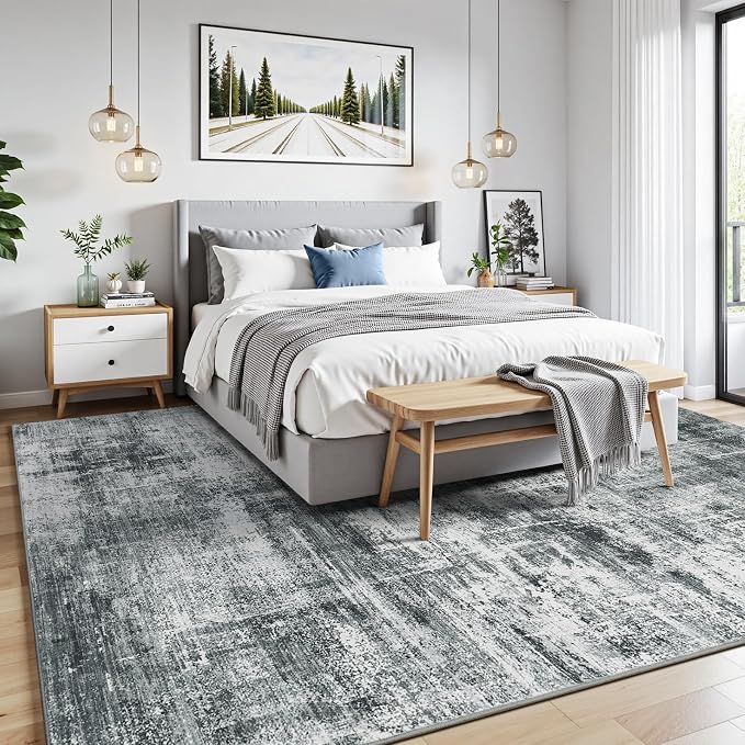 8x10 Area Rug for Living Room, Abstract Washable Non-Slip Large Rugs, Dining - Image 2