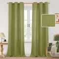 Light Filtering Moss Green Linen Curtains by LAMIT