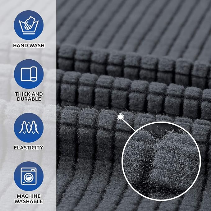 Stretch Oversized Couch Covers for Sofa Slipcover, Charcoal | 1-Piece Washable - Image 3