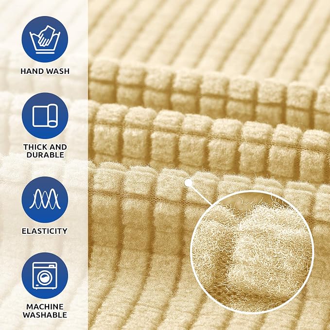 Stretch Oversized Couch Covers for Sofa Slipcover, Champagne | 1-Piece Washable - Image 3