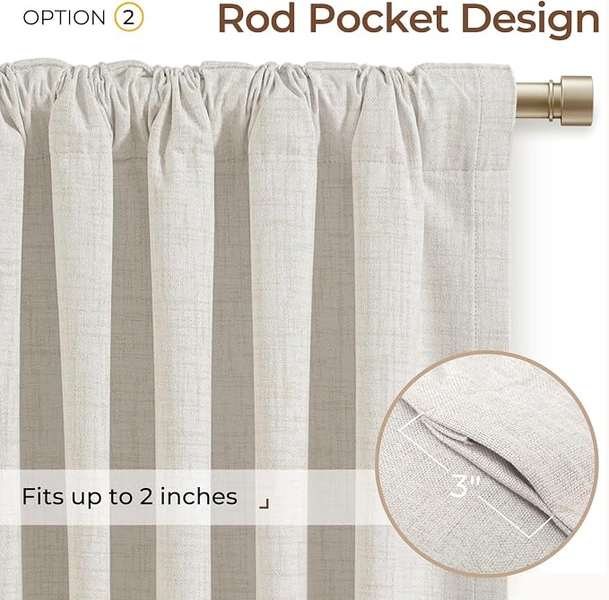 INOVADAY 100% Blackout Linen Curtains - Image 4
