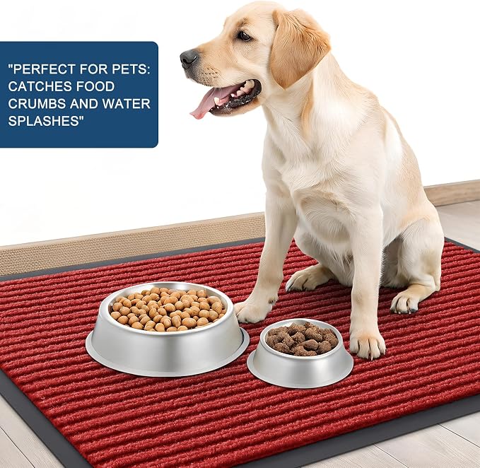 OLANLY Front Door Mat 47x23, Waterproof Heavy-Duty Indoor Outdoor Doormat | Red - Image 6