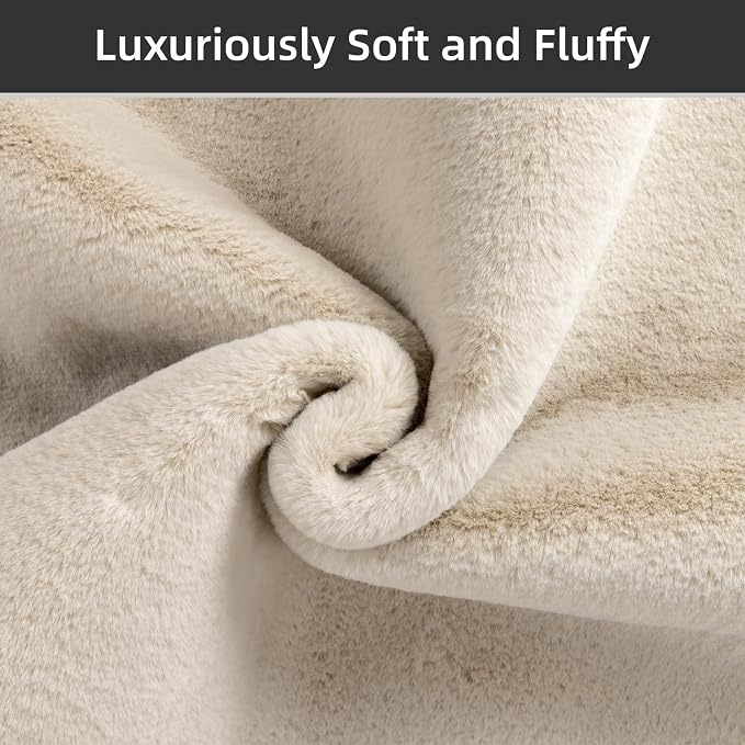 SHACOS Ultra Soft 6x9 Faux Rabbit Fur Rug - Image 4