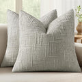 MIULEE Chenille Textured Throw Pillow Covers Light Grey 18x18 Set of 2 | Slubby by MIULEE
