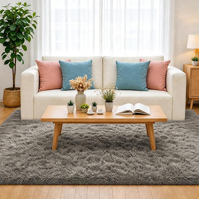 LOCHAS 4x6 Area Rugs Fluffy Living Room Carpets - Image 2