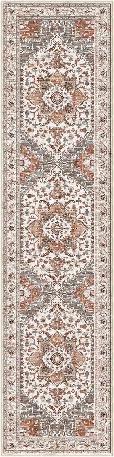Yamaziot Washable Runner Rug, 2x8 Non-Slip Boho Vintage Hallway Kitchen Rug | - Image 2