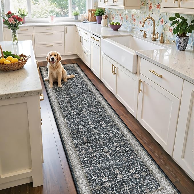 Hallway Runner Rug 2x8 for Bedroom Kitchen | Non Slip;Machine Washable; Ideal - Image 2