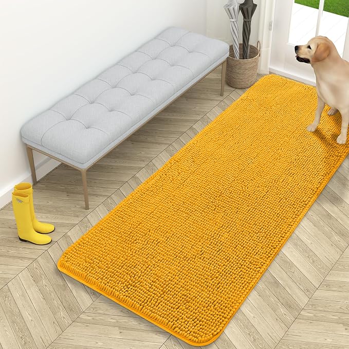 OLANLY Dog Door Mat for Muddy Paws 59x24, Super Absorbent Chenille Mud Mat | by OLANLY