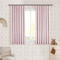 Light Pink Pleated Black Out Linen 45 Inch Curtains by Twodrapes