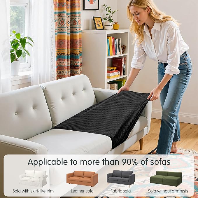 Hokway Stretch Couch Cushion Covers, 2 Piece Individual Sofa Cushion - Image 4