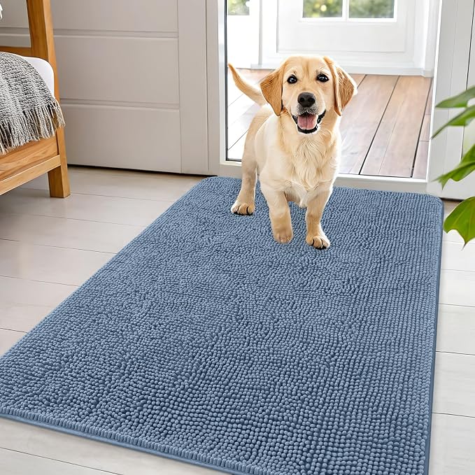 OLANLY Dog Door Mat for Muddy Paws 44x32, Super Absorbent Chenille Mud Mat | by OLANLY