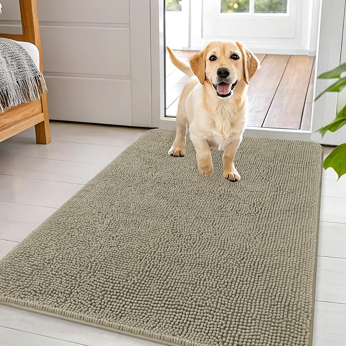 OLANLY Dog Door Mat for Muddy Paws 44x32, Super Absorbent Chenille Mud Mat | by OLANLY