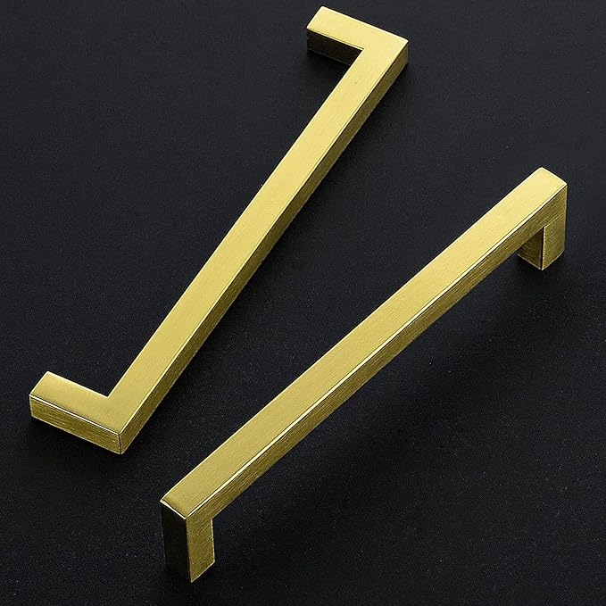 Ravinte 30 Pack 7-1/2 Inch Square Cabinet Handles Cabinet Pulls Brushed Brass Drawer Pulls Kitchen Cabinet Hardware Kitchen Handles for Cabinets Cupboard Handles Drawer Handles