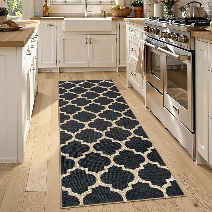 Lahome Moroccan Easy Jute Runner Rug 2x6, Geometric Trellis Woven Long Carpet - Image 7