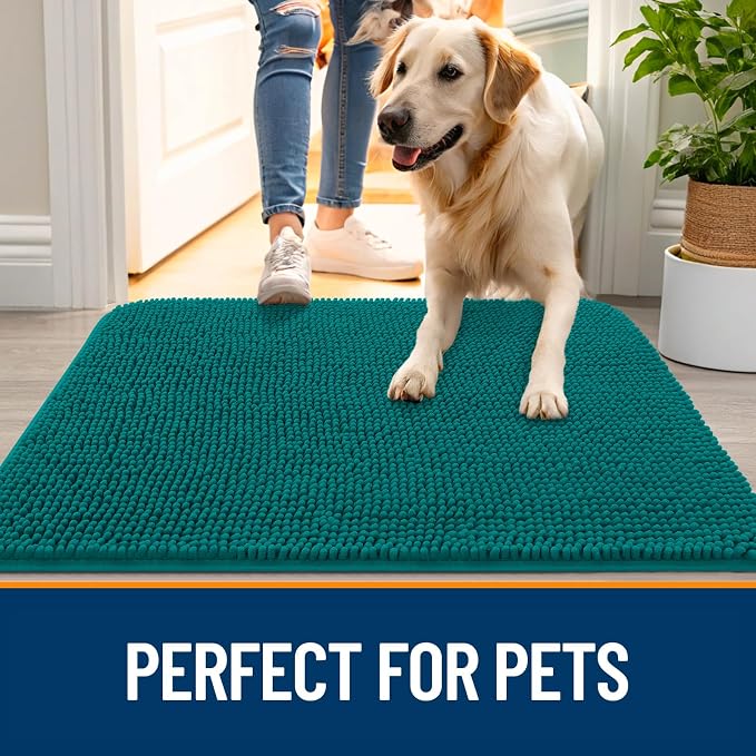 OLANLY Dog Door Mat for Muddy Paws 30x20, Super Absorbent Chenille Mud Mat | - Image 6