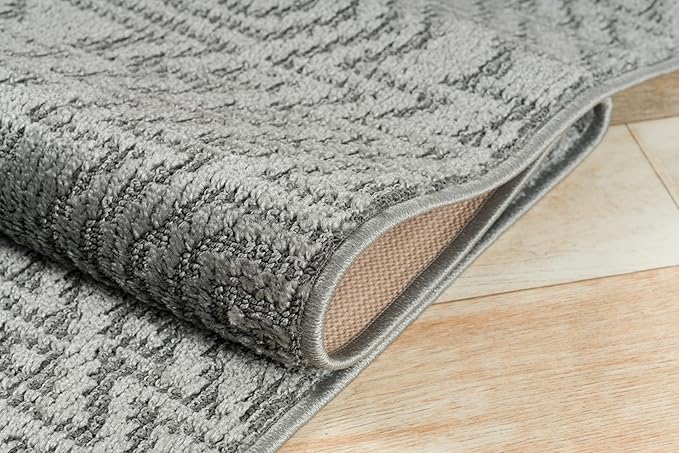 Custom Size Southwestern Style Runner Rug Mat for Wide Hallway Entryway Kitchen Laundry Room with Slip Resistant Latex Rubber Backing, Inca Grey, 31 inch X 20 feet