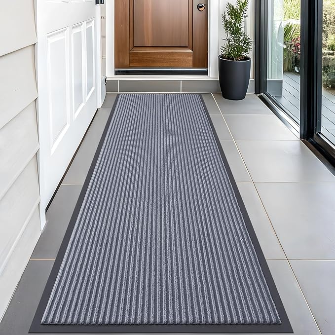 OLANLY Front Door Mat 59x20, Waterproof Heavy-Duty Indoor Outdoor Doormat | Ash by OLANLY