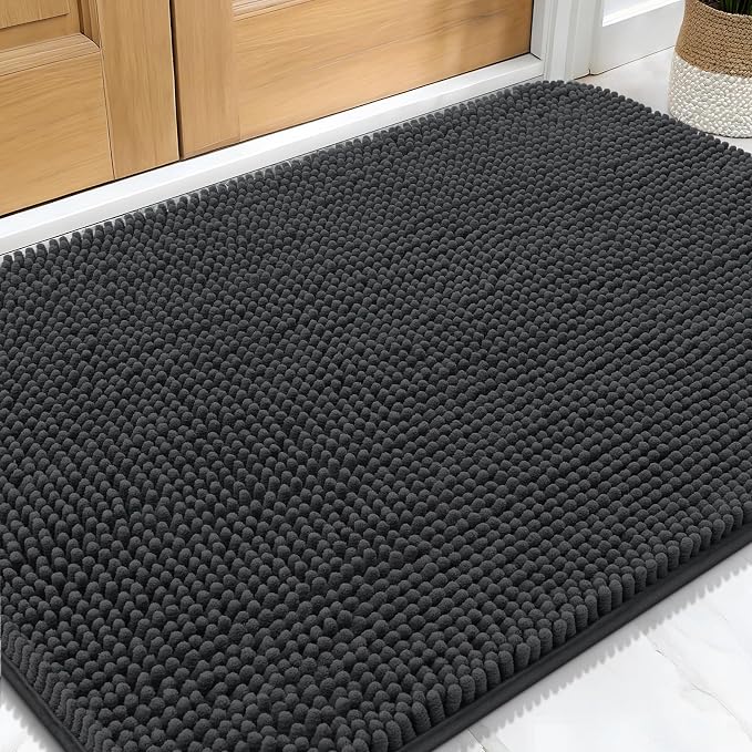 OLANLY Dog Door Mat for Muddy Paws 34x21, Super Absorbent Chenille Mud Mat | by OLANLY