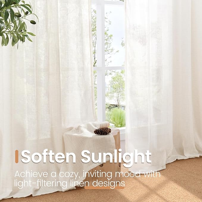 BGment Linen Curtains 78 Inches Long - Image 4