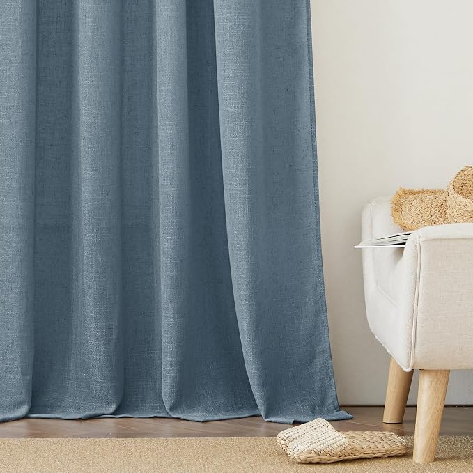 RYB HOME Light Filtering Linen Sheer Curtains 72 inch Long - Image 3