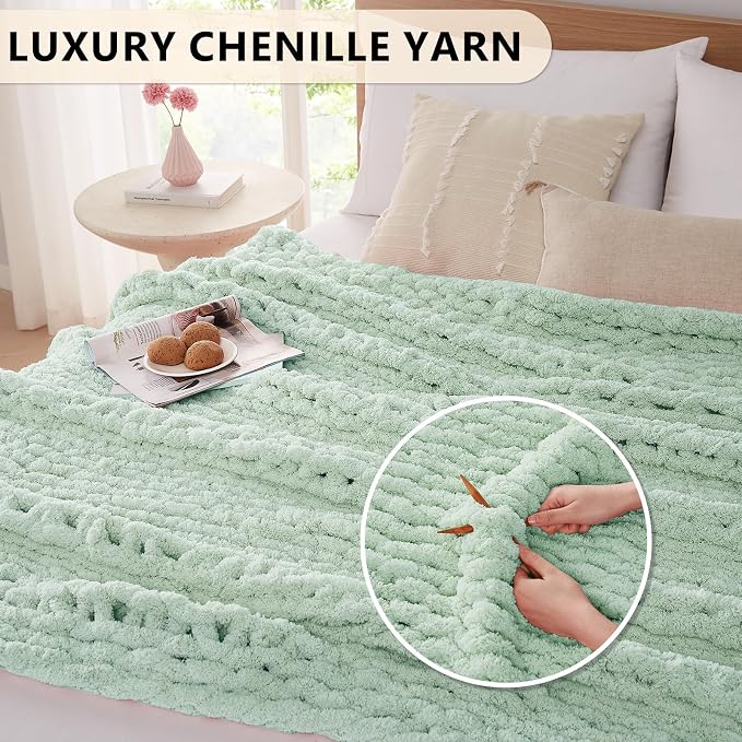 L'AGRATY Chunky Knit Throw Blanket - Image 3
