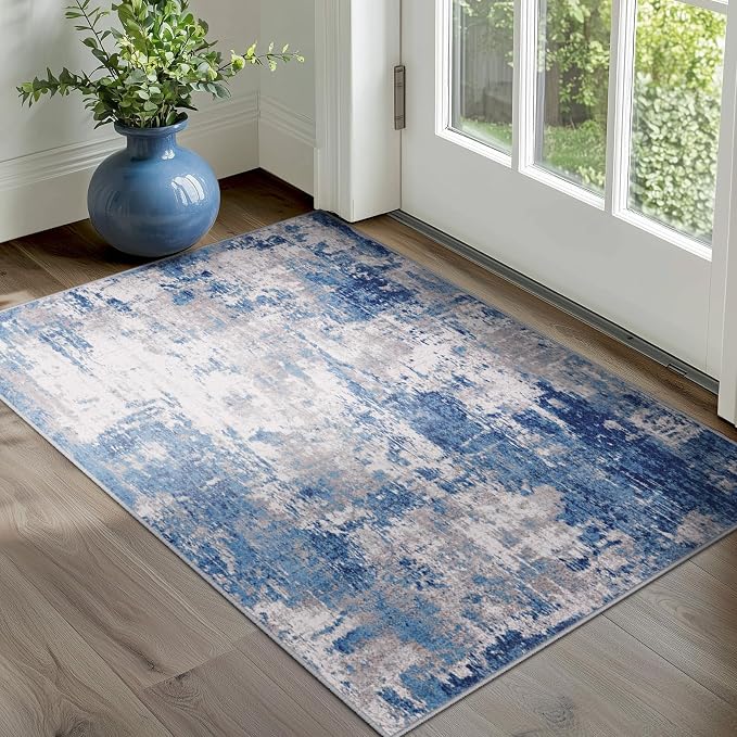 RELEANY Washable 4'x5' Abstract Area Rug - Image 8