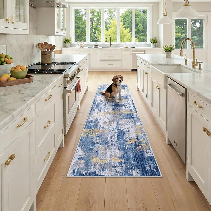 RELEANY Washable Runner 2'x7' Abstract Area Rug by RELEANY