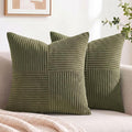 Fancy Homi 2 Packs Olive Green Decorative Throw Pillow Covers 16x16 Inch by Fancy+Homi