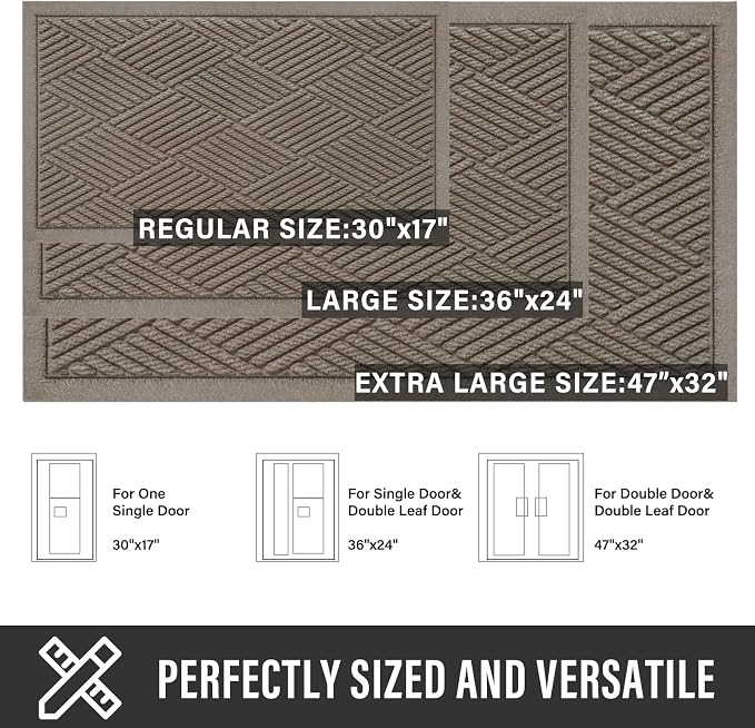 Sturdy Front Door Mat, Absorbent Muddy Dirt Resist Welcome Door Mats Outdoor - Image 2