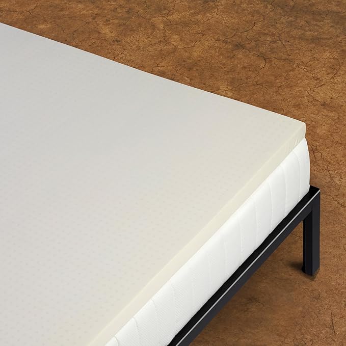 Pure Green Natural Latex Mattress Topper w/Jersey Cover - Medium Firmness - 2 Inch - Queen Size (GOTS Certified Organic)