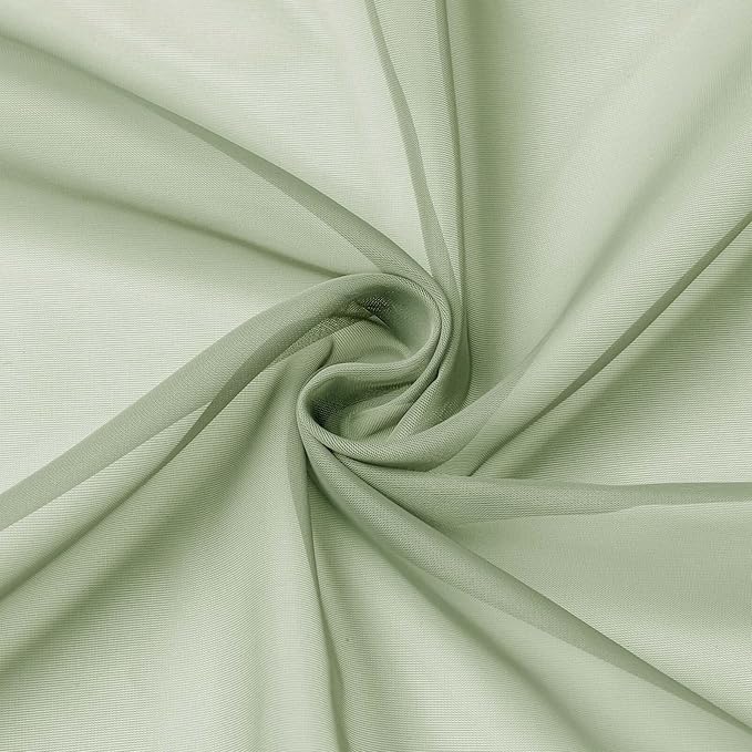 Light Green Kitchen Curtains 30 Inch Length Tier 2 PCS, Solid Soft Airy Half - Image 9