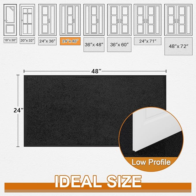 Super Absorbent Front Door Mat, Non-Slip Washable Indoor Doormats, Low Profile - Image 3