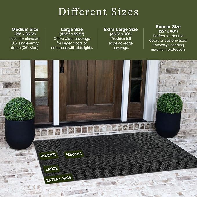 WaterHog Squares Front Door Mat Indoor Outdoor Entrance, All-Weather Mats | - Image 2