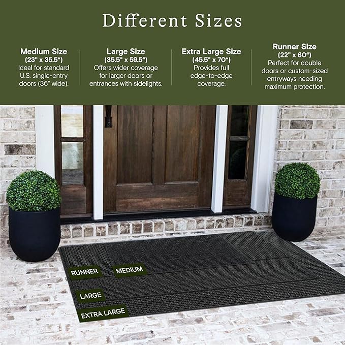 WaterHog Squares Front Door Mat Indoor Outdoor Entrance, All-Weather Mats | - Image 2