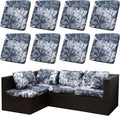 8Pcs Outdoor Cushion Covers, Elastic Patio Cushion Covers | Washable, by dreahoteztil