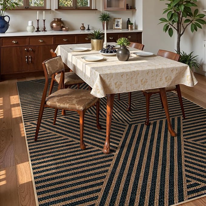 Lahome Modern Geometric Easy Jute Carpet, 6x9 Area Rugs - Image 6