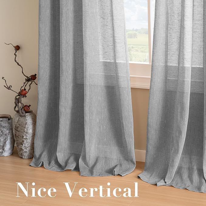 H.VERSAILTEX Linen Curtains 90 inches Long Linen Curtains/Natural Linen Blended - Image 7