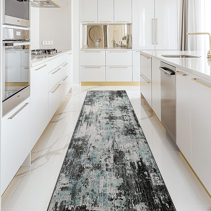 RELEANY Washable Runner 2'x10' Abstract Area Rug by RELEANY