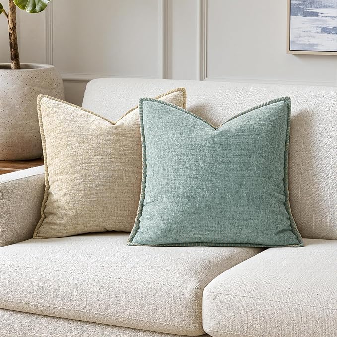 MIULEE Decorative Couch Throw Pillow Covers 20x20 Inch Coastal Light Blue | 2 - Image 4