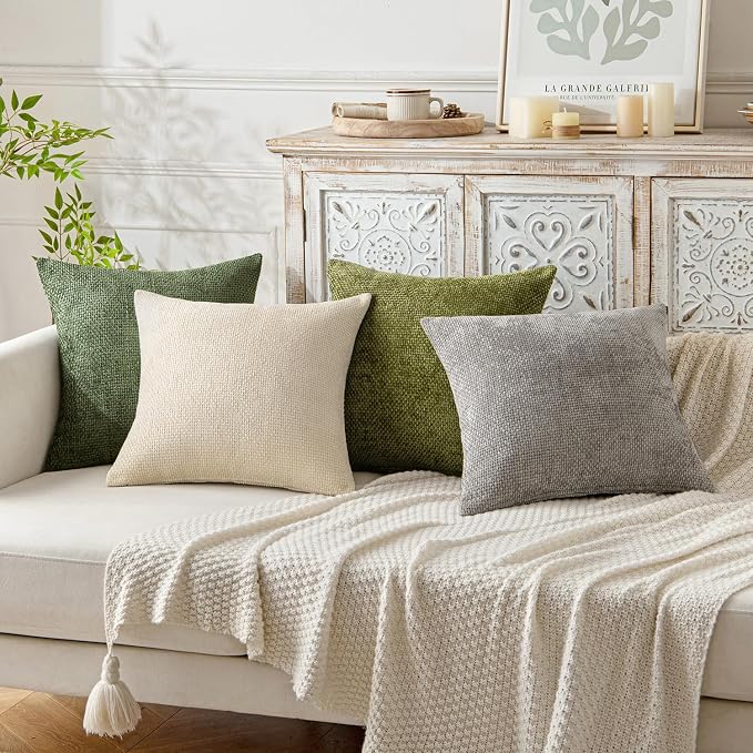MIULEE Decorative Couch Throw Pillow Covers 20x20 Inch Neutral Cream 2 Pack | - Image 8