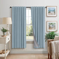 Dusty Blue Curtains for Nursery Girls Boy Bedroom 72 Inch Length 2 Panels by Pitalk