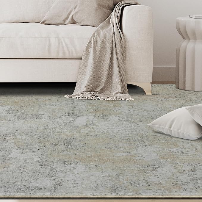 5x8 Area Rugs for Living Room Washable Bedroom Dining Room Beige Grey | Modern - Image 9