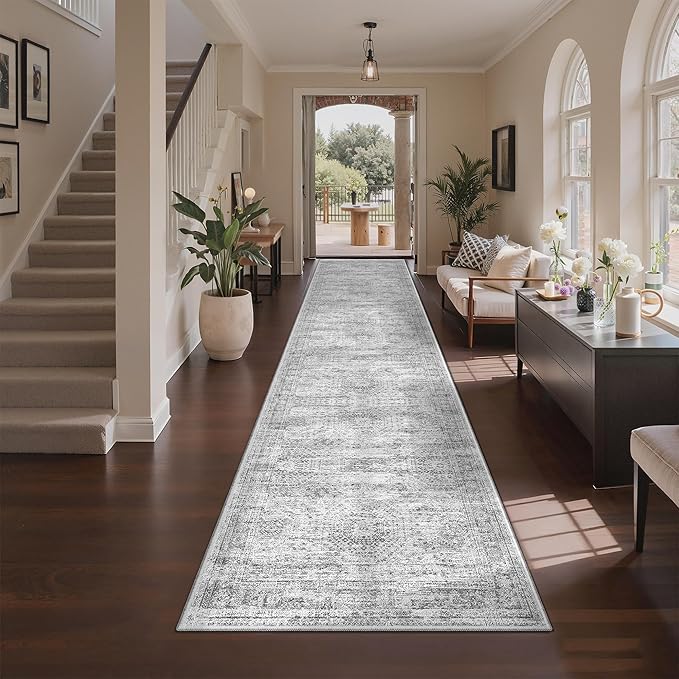 3x12 Runner Rug Non Slip, Washable Hallway Runner Rug, Living Room, Long Rug by Restydon