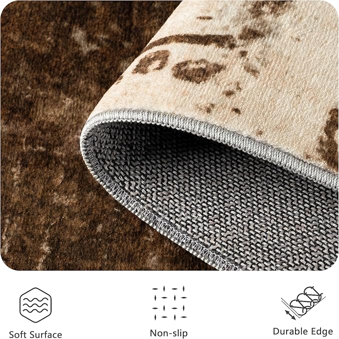 9x12 Area Rugs - Modern Abstract Washable Rug, Ultra Soft Non Slip Low Pile - Image 4